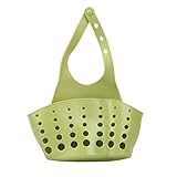 CreazyポータブルホームキッチンHanging DrainバッグバスケットBathストレージツールシンクホルダー 14cm グリーン
