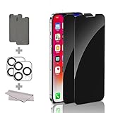 【覗き見防止】【2枚+2枚セット】iPhone13 pro ガラスフィルム のぞき見防止 保護フィルム &カメラ保護フィルム