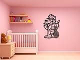 Wall Stickers Vinyl Decal Cartoon Lion Animal for Kids Baby Nursery Tennis (i611) by Wallstickers4yo