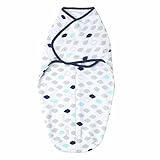 Just Born 100% Cotton Simple Swaddle, Navy/White by Just Born