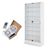 【JAJAN】フィギュアラック サード ワイド RGB(フルカラーLED)付き本体 扉 幅83cm 奥行29cm ハイタイプ ホワイト【正規品】[ 鍵付きコレクションケース ][棚プレ対象商品]