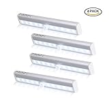 人感 センサーライト ワードローブライト 10LED 乾電池式屋内 照明ランプ ウォールタイプ 自動点灯 自動消灯 モーションセンサーライト (4個)