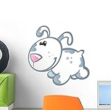 Wallmonkeys wm222137かわいい赤ちゃんホワイトCartoon Puppy Peel and Stick Wall Decals 12"W x 12"H - Mini ホワイト GEN
