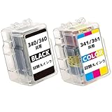 BC-360 /340共通 (BKブラック)1本 + BC-361 /341共通 (C/M/Y 3色カラー)1本 【合計2本セット】キヤノン 用詰め替え互換インクカートリッジ340 341 360 361 インク BC-340XL BC-341XL BC-360XL BC-361XL大容量 補充用 対応機種: PIXUS TS5130 MG4230 MG4130 MG3630 MG3530 MG3230 MG3130 MG2130 MX523 MX513 TS5330 TS5430