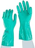 Ansell Sol-Vex 37-155 Nitrile Glove, Chemical Resistant, Straight Cuff, 13 Length, 15 mils Thick, X-