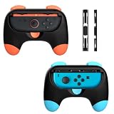 Dlseego Switch2/Switch/OLED 全対応 スイッチ2ジョイコングリップ ハンドルグリップ 2個 ブルー+レート