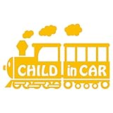 imoninn CHILD in car ステッカー　【シンプル版】　No.19　汽車　（黄色）