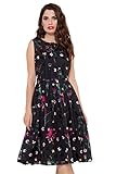 Voodoo Vixen - Betsy Floral Black Dress S