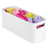 mDesignスタッカブルストレージオーガナイザーBin for寝室to hold玩具、ゲーム – 16 " x 6 " x 6インチ、ホワイト