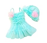 Taiycyxganベビー女の子ワンピースSwimdressプリンセスチュチュ水着水着with Hat カラー: ブルー