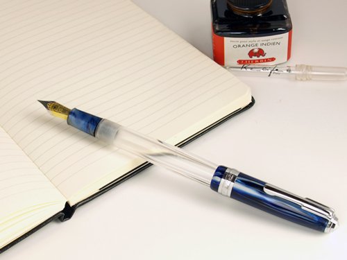 Recife レシーフ クリスタル 万年筆 マーブルブルー （エルバンの