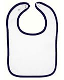 Rabbit Skins Infant Snap Bib in White w/Navy in One Size by Rabbit Skins