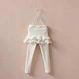 WIN 無地スカッツ チュチュスカート付きレギンス スカッツ「子供服 女の子/キッズ/子ども/子供/レギンス付きスカート/チュールスカート/ (110CM, ホワイト)