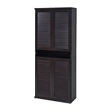 下駄箱　ルーバーシューズボックス 幅75 (2個組)　SGT-0102SET (SGT-0102SET-db　ダークブラウン)