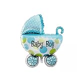 NUOLUX Baby Boy Foil Mylar Balloonベビーシャワー洗礼式誕生日パーティー装飾用(ブルー)