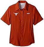 NCAA Texas LonghornsレディースCollegiate Tamiami半袖シャツ、杉、XS