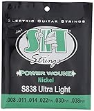 SIT STRINGS エスアイティストリングス エレキギター弦 PowerWound Ultra Light S838 .008-.038 【国内正規品】