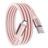 SLuB Micro USB ケーブル【3M】Type A to マイクロタイプB 2A急速充電 USB2.0データ転送 シリコン素材 断線防止 Android 充電コード Type-B PS4 コントローラー充電器 Xperia X/Galaxy S7/Kindle/モバイルバッテリー/加湿器等の各種Micro Type B機器対応 ローズゴールド