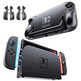 JSAUX Nintendo Switch 2対応ケース ドック対応 JoyCon着脱式グリップ付 防滑防傷 マットブラック