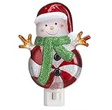 ペパーミントキャンディ雪だるま装飾夜ライト – byガンツ