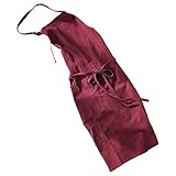 [anyasun] エプロン 首掛け リネン カフェ風 シンプル おしゃれ ナチュラル 北欧 無地 おしりが隠れる ポケット付き 男女兼用