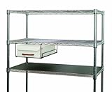 ルミナス ポール径25mm用パーツ 収納性アップパーツ 【ストレージボックス】スチールラック奥行46cm用 ウッドハンドル吊下げボックス1段幅27cm(アイボリー) 幅27×奥行46.5×高さ14cm MAH1-27IV