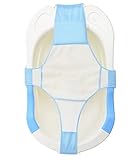 赤ちゃんシャワー用 　調整可能　ベビーお風呂　席　入浴シート　安全クロス　メッシュ　シャワーネット　バスシート　ブルー