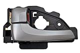 PT Auto Warehouse HY-2504R-LH - Inner Interior Inside Door Handle Black Housing with Silver Lever/Kn
