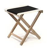 LONA ビーチスツール ブラック×ナチュラル 約41×41×H46cm 01.09.02.313