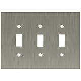 Brainerd 64935 Concave Triple Toggle Switch Wall Plate / Switch Plate / Cover, Satin Nickel [並行輸入品]