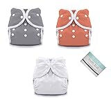 Thirsties Duo Wrap Snaps Diaper Covers Combo Fin, Coral, White Sz 1 by Thirsties
