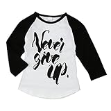 (プタス)Putars ベビー服 子供服 Tシャツ 七分袖 女の子 男の子 never give up 可愛い 春 秋 冬 スポーツ 運動会 旅行 記念日 プレゼント 12ヶ月-5歳