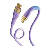 StarLinker ソフトシリコン Type C to C ケーブル3m, 滑らかな手触り 100W充電480Mbpsデータ転送 USB C—USB C サポートし Laptop/iPhone15/Samsung Galaxy/Lenovo対応 (紫)