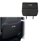 KINKA 新型マツダ用 キックガード CX-80用 後部座席 汚れ保護シート キックガード車 キックパッド シート 車用座席キングカード CX-5/CX-8/CX-60/CX-80 蹴り防止 防汚マット バックキックマット ポケット付き (1点,CX-80対応,ブラック)