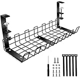 VANSU ケーブルトレー ワイヤーケーブルトレー ケーブル配線トレー 【2022最新版＆穴あけ不要】 配線隠し デスク下 配線整理 ケーブ