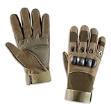 Nicheez サバゲー グローブ 指 タクティカル ハーフ フル スマホ (カーキ, フルフィンガー)