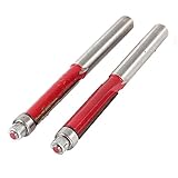 uxcell　目地払い　 フラッシュトリムビット　カッター　エンドベアリング　 6.35mmシャンク径　6.35mm切削ダイヤ　 2個入り