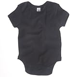 (ベラ・キャンバス) Bella + Canvas 赤ちゃん・ベビー用 リブロンパース 半袖ボディースーツ (1歳-1歳半) (ブラック)