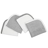 American Baby Company 4-Pack 100% Cotton White with Gray Trim Terry Washcloths by American Baby Comp