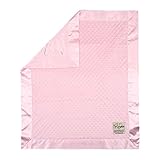 My Blankee Minky Dot/Back Satin Flat Satin Border Blanket, Pink, 30 x 35 by My Blankee