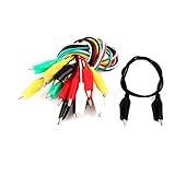 uxcell　ワニ口クリップテストリード ジャンパー線 ケーブル アソートカラー エンドデュアル 47cm 10本入り