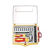 KKmoon 62本セット 多機能 ドライバー＆ソケット＆ビット セット 0°/45°/90°回転可能 六角形 トルクス溝付き プラス/マイナス ビットでセット 電工修理ツールキット