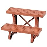 フラワースタンド ヒナ2段600 2台セット ブラウン P-600-2P-BR