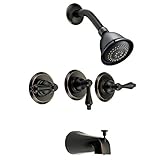 Designers Impressions 654678 Oil Rubbed Bronze Tub Shower Combo Faucet - Three Handle Design and Mul