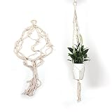 Fortem プラントハンガー 植物ハンガー マクラメ ロープ 綿織物 インテリア 飾り用 手作り 観葉植物 吊り下げ 北欧風 シンプル