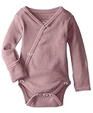 L'ovedbaby ラブドベビー  前開き 長袖 ボディスーツ ロンパース  3-6ヶ月用 MAUVE オーガニックコットン OR339