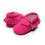 AngelaKerry 幼児の赤ちゃん 春秋タッセル ファーストシューズ ベビー靴 スクラブ シューズ 12CM(6-12月) ローズレッド [並行輸入品]
