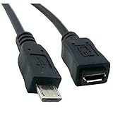 オーディオファン microUSB 延長ケーブル micro タイプB 延長 メス-オス 約50cm (端子含む) ブラック