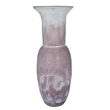 Essential D?cor Entrada Collection Glass Vase, 19.3 by 6.7-Inch, White/Purple [並行輸入品]