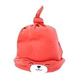 QIAONAI　 ベビー帽子　ニットキャップ　ハット　眠ている帽子　 とんがり 　くまさんプリント帽子　新生児　ベビー 赤ちゃん 　綿 　ツイスト 出産祝い シンプル　可愛い　無地 春 秋 冬 (西瓜